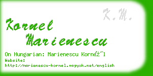 kornel marienescu business card